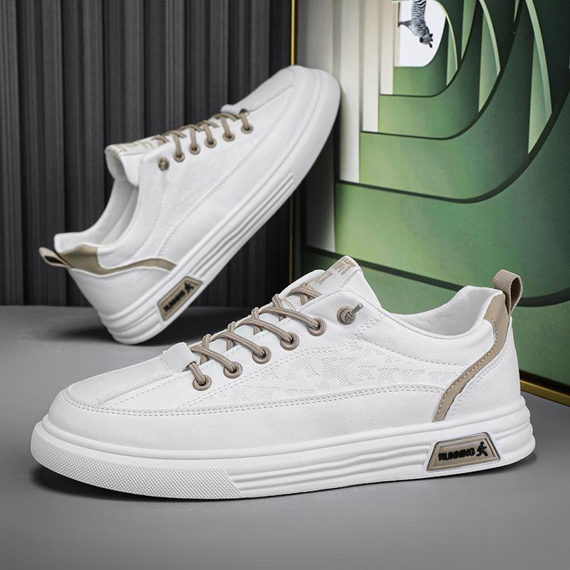 Men Classic White Board Shoes Black Low Top Sports Shoes Lace up Flat Light Youth Skateboard Shoes Casual Running Sneakers