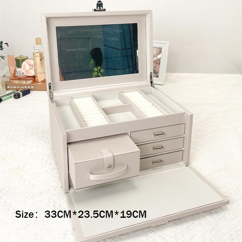 

Bracelet Jewelry Box Cortex Ring Earrings Storage Organizer Cases Large Capacity Necklace Display Boxes Wedding Jewellery Case