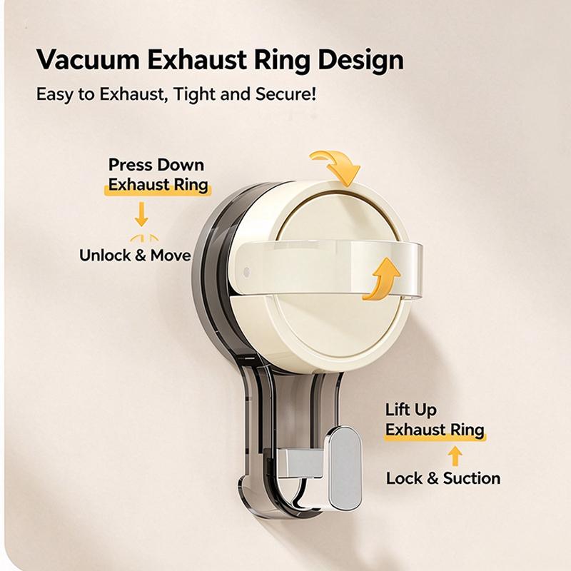 Traceless Vacuum Suction Hooks No Drilling Adhesive Wall Hook Reusable Heavy Duty for Home Bathroom Kitchen Door Hanging