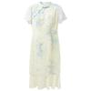 Sancai New Chinese Style Stand-Collar Slimming Floral Dress