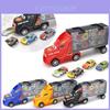Ultimate Toy Truck Carrier Play Set With 4 Vibrant Mini Cars And Road Signs