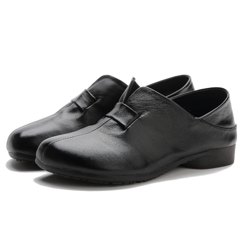 Genuine Leather Women Shoes Low Heel Warm Fur Mom's Shoes Soft Bottom Loafers Comfy Flats Ladies Casual Shoes