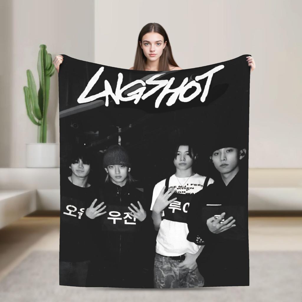Kpop Group Lngshot  Blanket Multi-size Warm Cozy Fluffy  Throw Blankets for Sofa Couch and Bed
