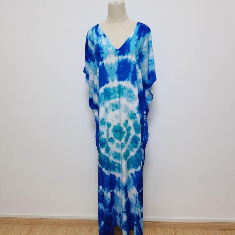 2022 European & American Beach Cover-up: Printed Long Robe & Bikini Sun Protection Dress