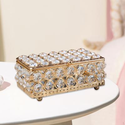 Boîte à bijoux décorative élégante avec couvercle pour organisateur de bibelots pour bagues