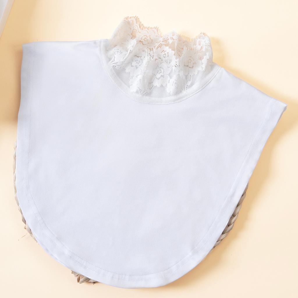 1 piece of women's lace stand-up collar, collar scarf, solid color base shirt, covering a beautiful girl's petal fake collar, cu