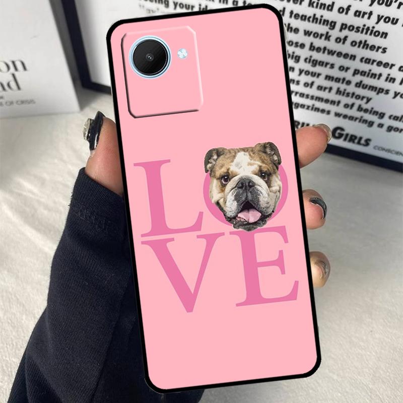 English Bulldog Heartbeat For Realme GT7 Pro GT6 C67 C65 C63 C61 C55 C53 C51 C71 C75 10 11 12 13 14 15 Pro Plus Case