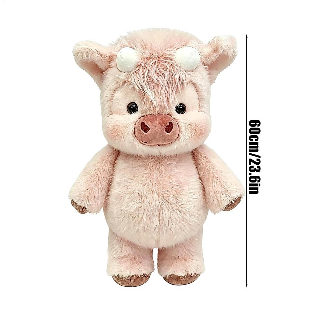 Plush Animal 23.6Inch Cuddly Soft Bedtime Soothing Plush Cow Animal Running Doll for Boys Girls Teens Friends Girlfriend Couples