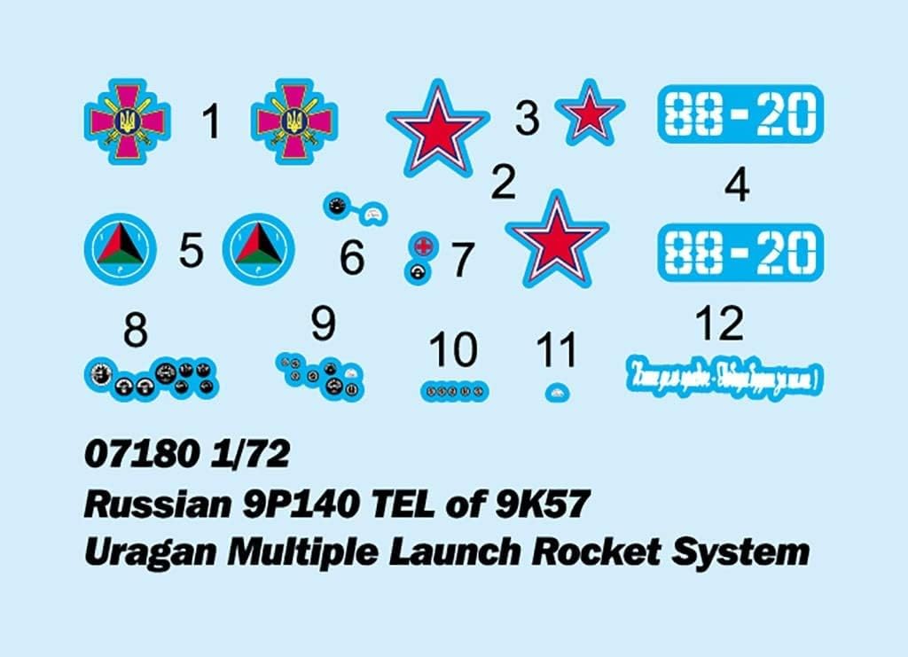 Trumpeter Soviet Army 9K57 Multiple Rocket Launcher Uragan Plastic Model 07180 1/72