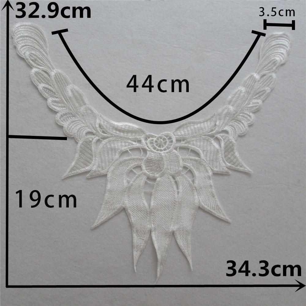 Bílá I Mléčné hedvábí Výšivka Dutý límec Šicí krajka DIY Dekorace s oděvními doplňky Límcové doplňky