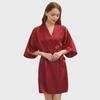Summer Bride Wedding Nightgown Cardigan, Thin Five-Point Sleeve, Solid Color Morning Gown