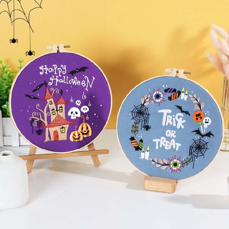 Embroidery Stitches Practice Embroidery Kits for Beginner with Halloween Pattern