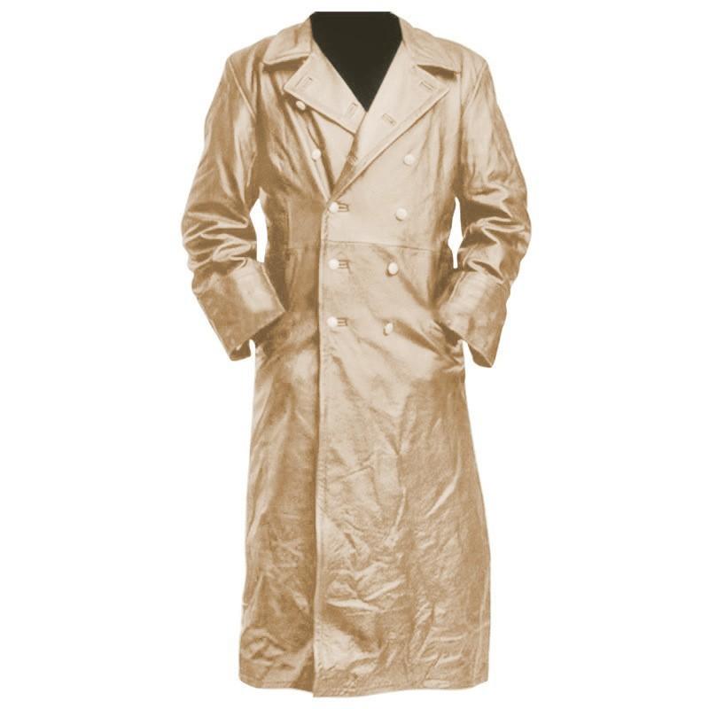 New popular autumn and winter retro leather men's medieval coat
