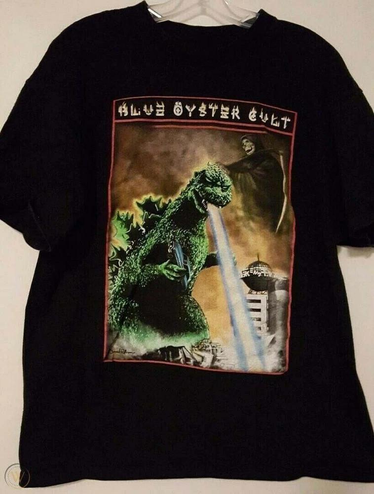 Blue Oyster Cult Godzilla Reaper Reprint Black Unisex T-Shirt S-4XL UR352 XXXXL