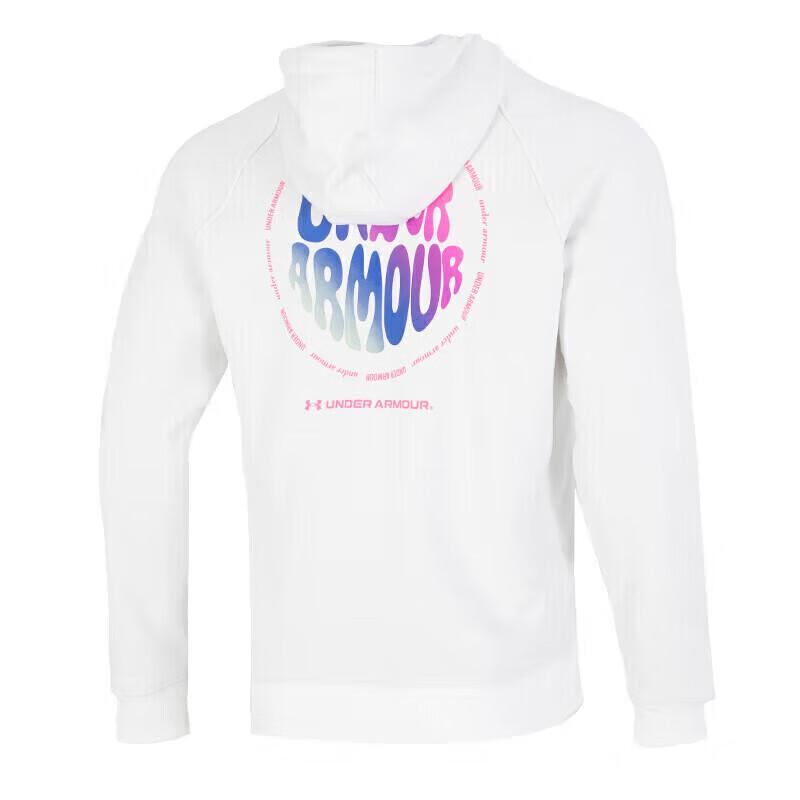 Under Armour Elevated Terry Hoodie With Colorful Letter Pattern Men Hoodies White 1373844-112