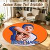 Round Rug Custom NameEminem Pattern Non Slip Carpet Home Floor Decor