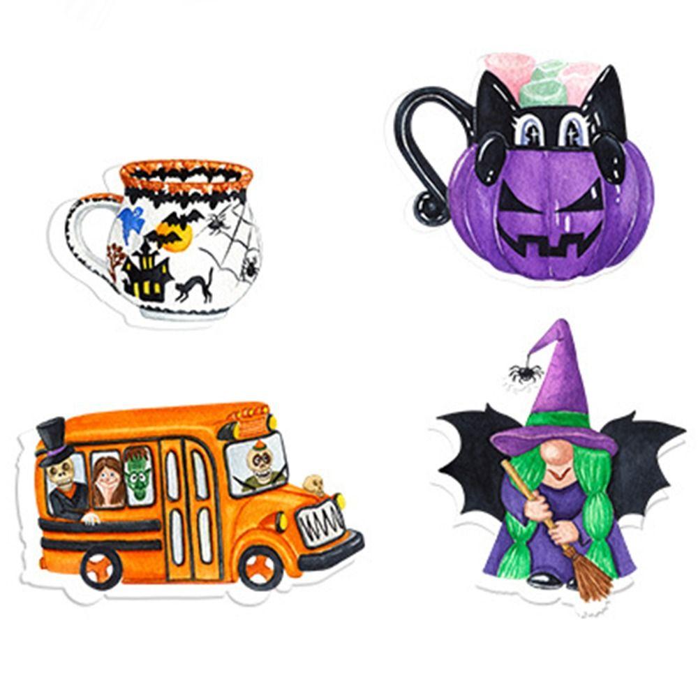 16Pcs Cute Cartoon Pumpkin Ghost Cake Inserts Mini Cupcake Plug-In Decoration  Children's