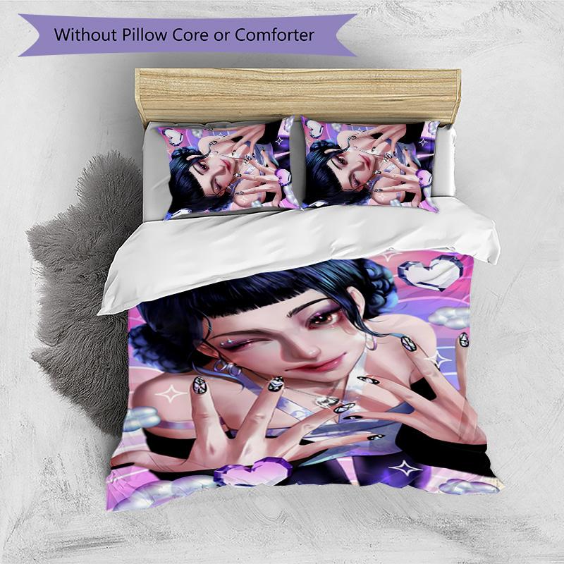 KPOP Hunter Juego de Cama de 3 Piezas Funda Nórdica Cierre Incluye 1 Funda Nórdica y 2 Fundas de Almohada para Todas las Estaciones Dormitorio Hogar Decoración de Dormitorio Universitario