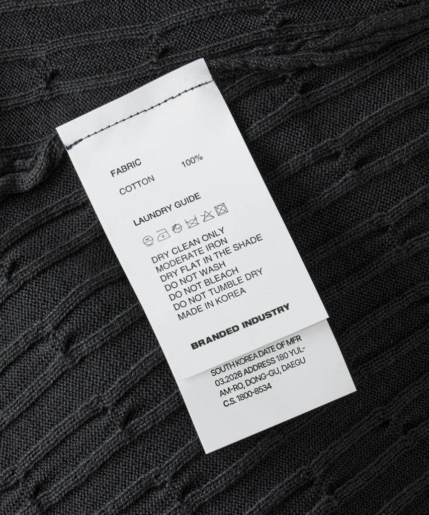 Beulaendideu Cabana Cable Henley Neck Half Knit [Graphite]