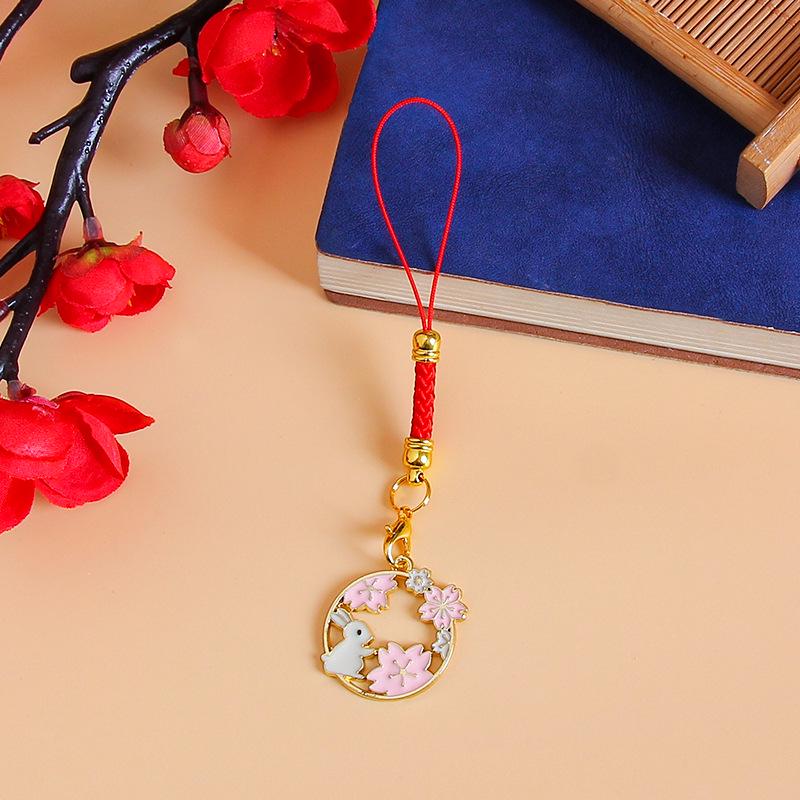 Mid-Autumn Rabbit Keychain Lanyard with USB Flash Drive & Cute Kitten Ornament