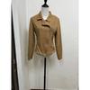 Women's Jacket Spring and Autumn New Slim Fit Lapel Zipper Ladies Coats Tops Fashion Long Sleeve Leather Fleece Warm Short Jackets for Women