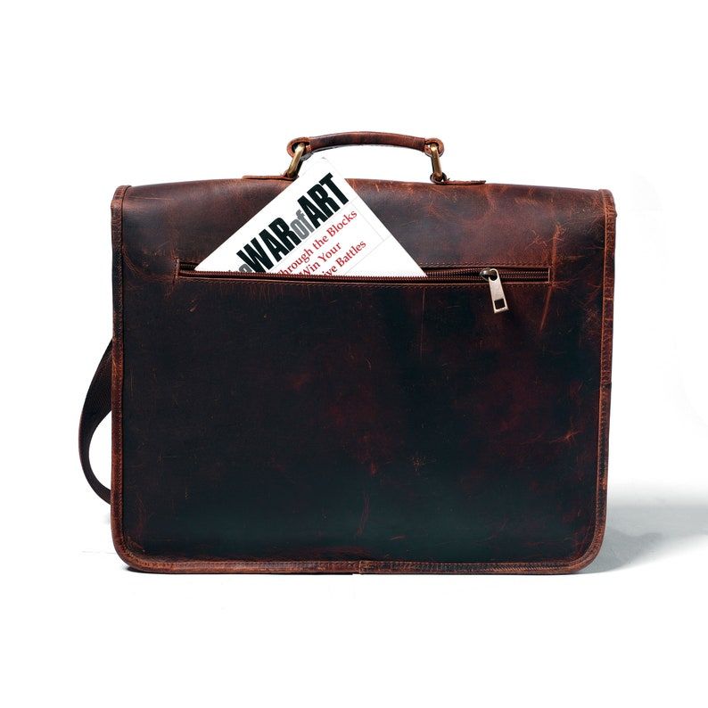 Handmade Buffalo Leather Laptop Messenger Bag: Full-Grain Computer Bag