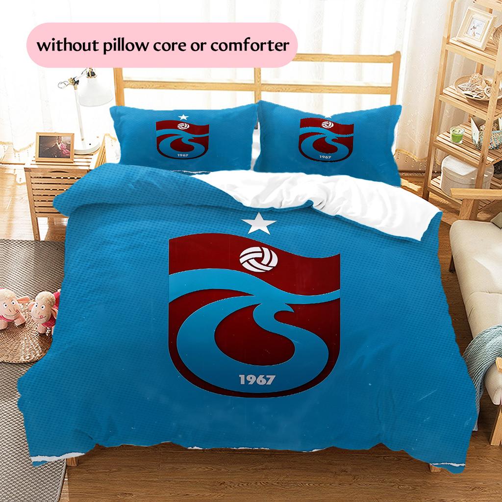 Set Copripiumino Trapuntato con Motivo Trabzonspor Decorazione per la Casa Regalo (1 * copripiumino + 2 * federe senza imbottitura)