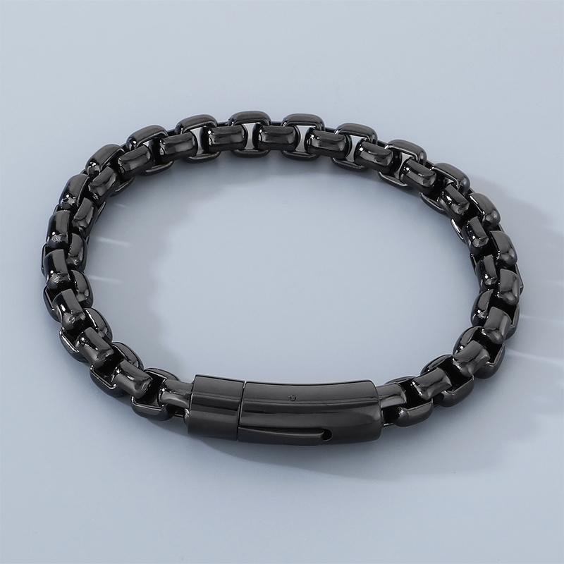 KALEN Gold Plated Stainless Steel Box Chain Bracelet for Men Hip Hop Square Clasp Accessory Waterproof Trendy Jewelry Gift