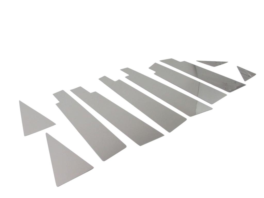 BRIGHTZ Finish Stainless Steel Pillar Panels for T32 Part Number with Visor Compatible with Xtrail Ultra-Mirror X-Trail (10-Piece Set, PIL-SIL-125)