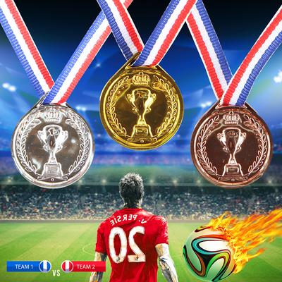 Zlatá Stříbrná Bronzová medaile Vítěz Odměna Fotbalová soutěž Ceny Cenová medaile Za suvenýr Dárek Venkovní sportovní hračky pro děti