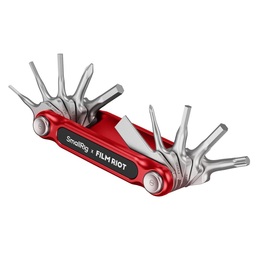 SmallRig X FILM RIOT 10-in-1 Folding Tool Set with Screwdriver and Hex Wrench, Multiple Adjustable Angles, Portable and Compact Design (Red) 4813