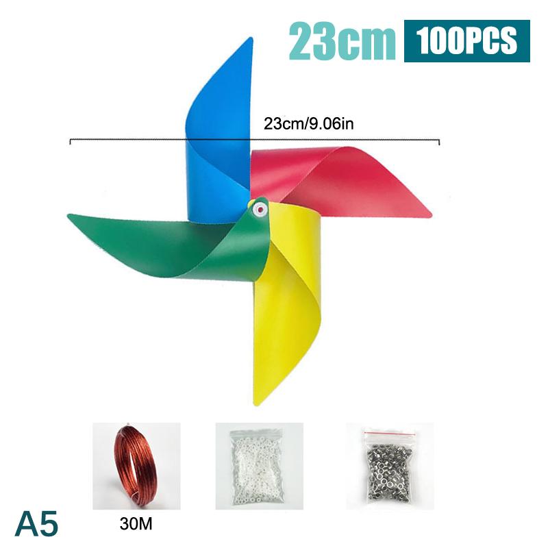 100-Pack Colorful Pinwheel Set - 172327Cm Wind Spinners With Hanging Wire For Party Garden Decor