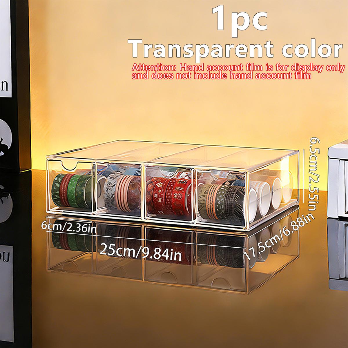 

1pc drawer style sticker hand account countertop storage box stackable stationery multifunctional home office desk organizerr прозрачный