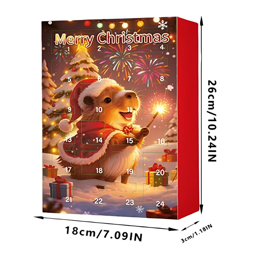 2025 Paca Christmas Advent Calendar 24 Days 3D Countdown Calendar with 24 Cute 3D Cartoon Paca Plush Toys