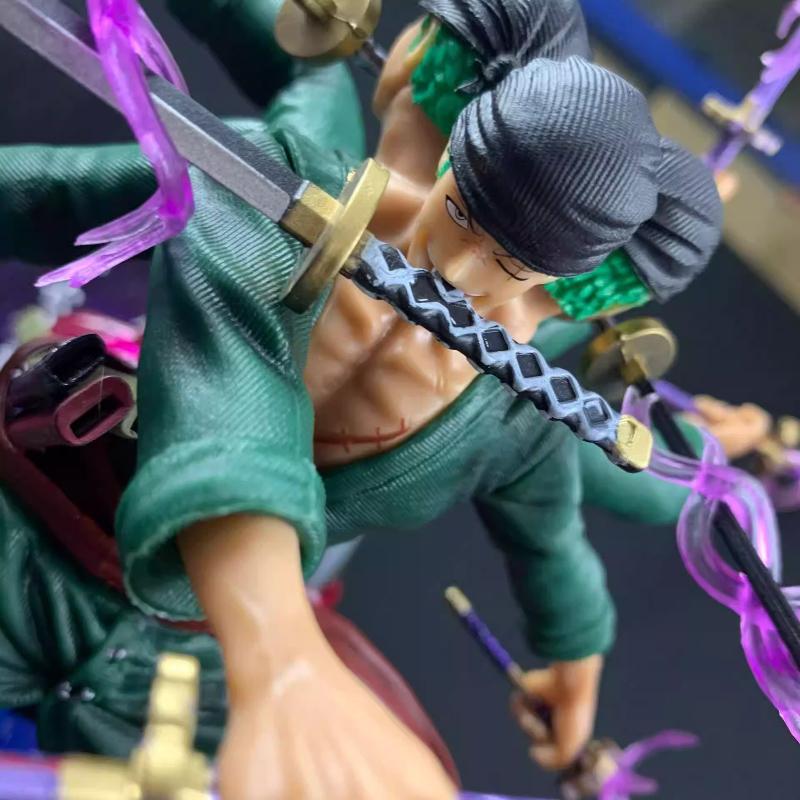 One Piece Roronoa Zoro Asura Action Figure Anime Statue Three Sword Style Collection Model Toy For Anime Fans Xmas Birthday Gift
