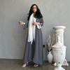 Indonesia Middle East Turkey Cross-Border Cardigan Long Female Dress Fall and Winter Fashion Dubai Elegance Ruched Robe Robe