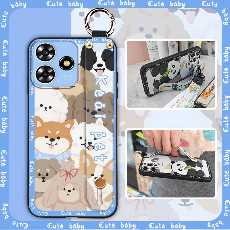 Back Cover Cartoon Phone Case For ZTE Blade A73 4G/V50 Smart Cute Kickstand Wristband Shockproof Waterproof Soft case