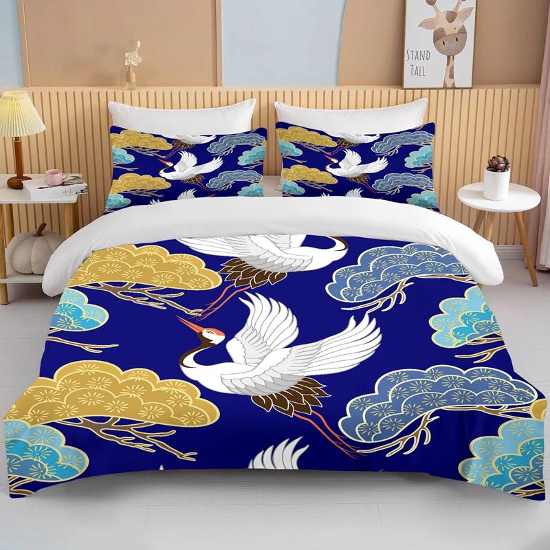 10 Sizes Japanese Kimono Fine Pattern Bedding 3 Piece Set king size double  bedding set microfiber or polyester duvet cover set