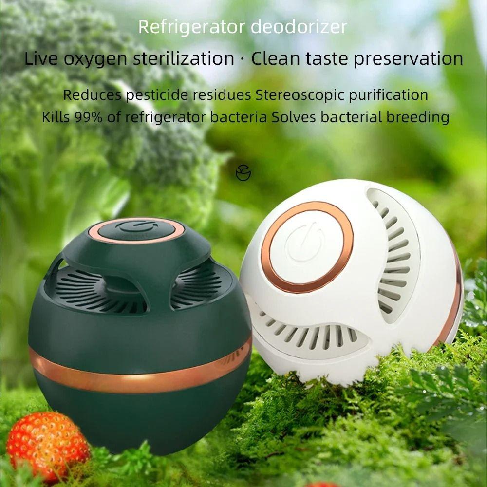 White/Green Refrigerator Deodorizer Effective Odor Eliminator USB Rechargeable Air Purifier Home