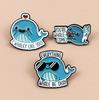 Cute Blue Whale Cartoon Brooch - Creative Badge for Clothes & Backpacks