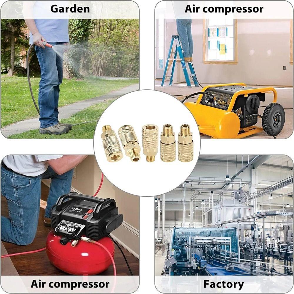 1Pcs Compressor Connector Tool Quick Coupler Tool Quick Release Air Line 1/4" NPT Coupling Adapter Hardening Steel Hose Fitting