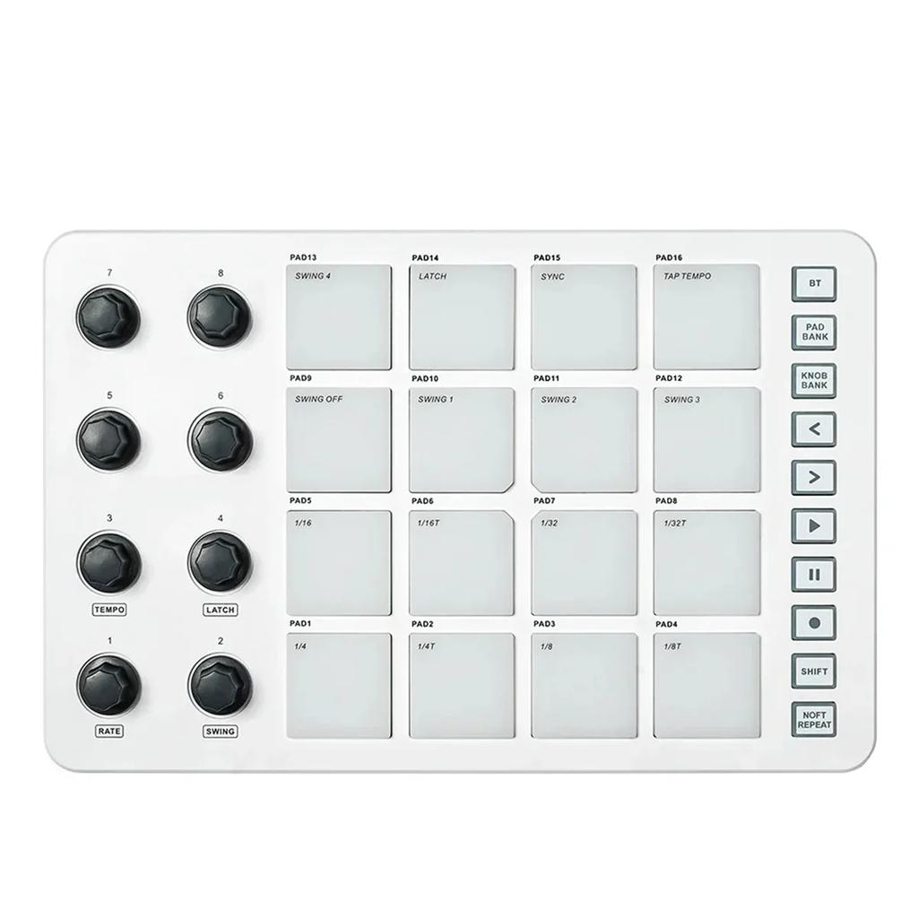 M-VAVE SMC-PAD Wireless MIDI Pad | 16 RGB Pads, Bluetooth & USB-C Portable for Studio/Live