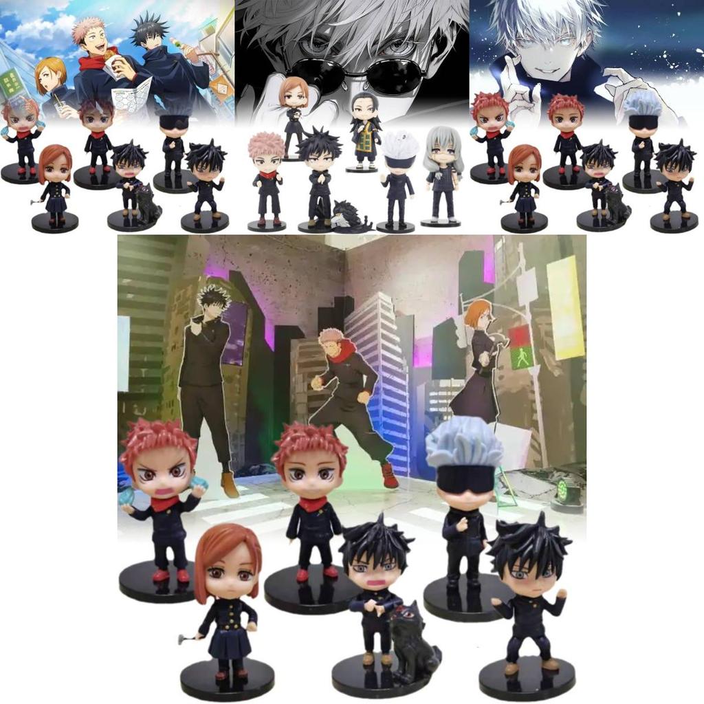 Attractive Jujutsu Kaisen Collectible Figurines Set Of 7 Unique Characters Ideal For Display And Gifting