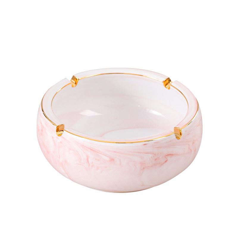 Nordic Retro Ceramic Ashtray - Large, Personalized, Trendy Blue Pink Design for Living Room