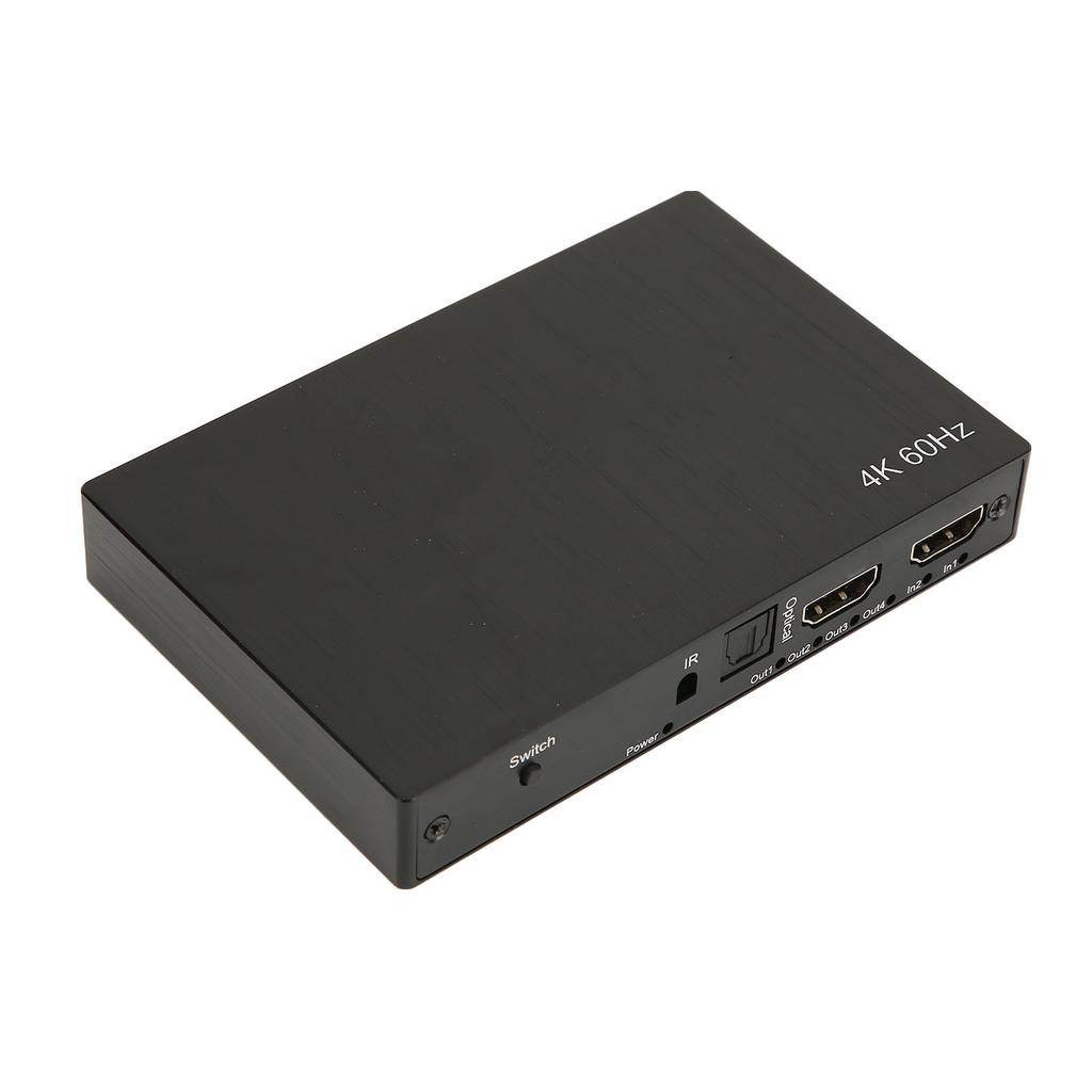 4K HD Multimedia Interface Switch Splitter 2 In 4 Out with Remote 4x2 Matrix Splitter Switcher with
