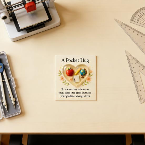 Yousheng Teacher Pocket Hug with Greeting Card Love Heart Shape Teacher Pocket Hug Token Thank You Teacher Appreciation Keepsake Gifts