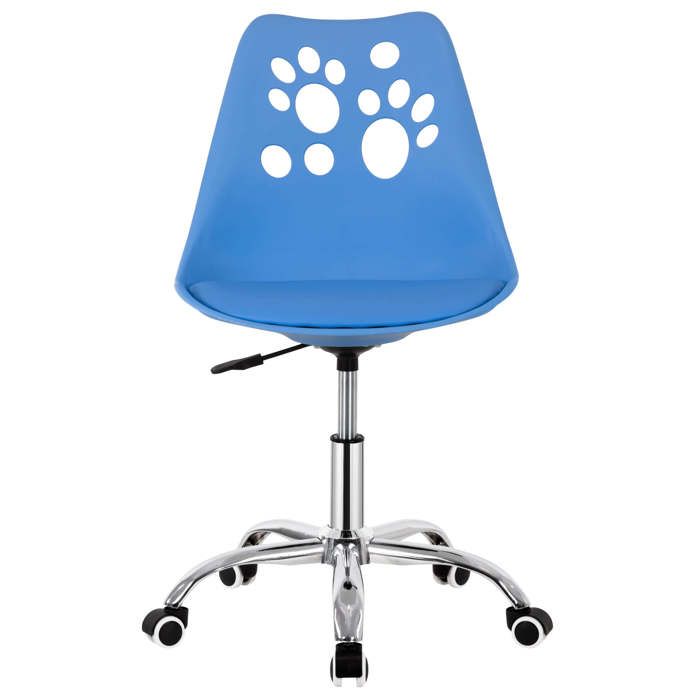 Chaise De Bureau - SPRINGOS - 2025 - Ergonomique - Réglable En Hauteur - Similicuir Bleu