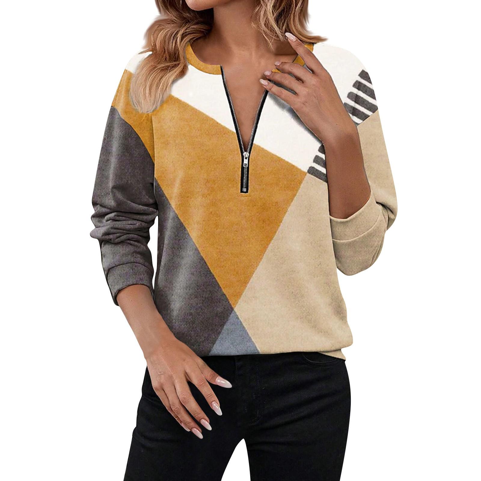 

Женские топы и зимняя толстовка свободного кроя с длинным рукавом и V-образным вырезом в тон M жёлтый