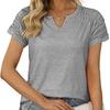 Women's V-Neck Shoulder Sleeve  T-Shirts Short Sleeve Top Women's
