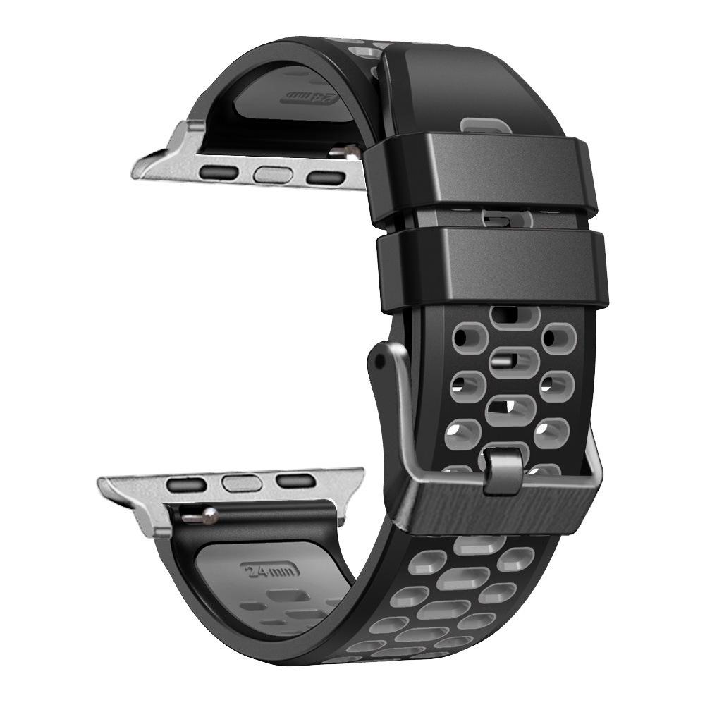 

Дихаючий змінний ремінець для Apple Watch Ultra2 49 мм та Series 10-4 46 мм/44 мм Series 1-3: 42mm, Series 4-9 & Ultra 49mm чорний/сірий колір